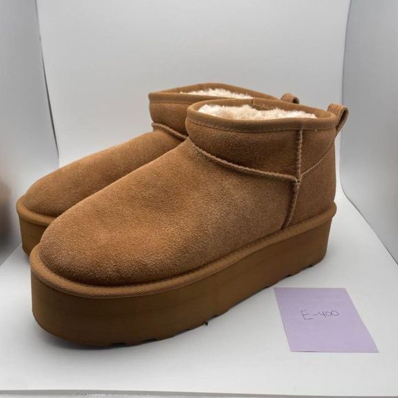 CUSHIONAIRE Women's COZY Genuine Suede pull on platform boot CHESTNUT 9 - Picture 2 of 6